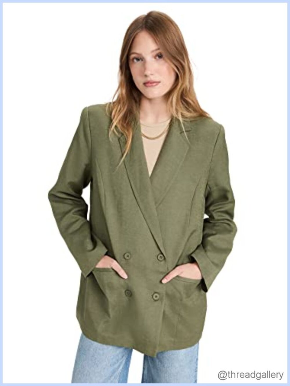 La Quinta Linen Blazer Double-Breasted Business Casual